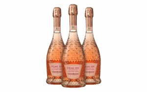 3 flessen Bosio Demi Sec Sparkling Zero Rosé Alcoholvrij